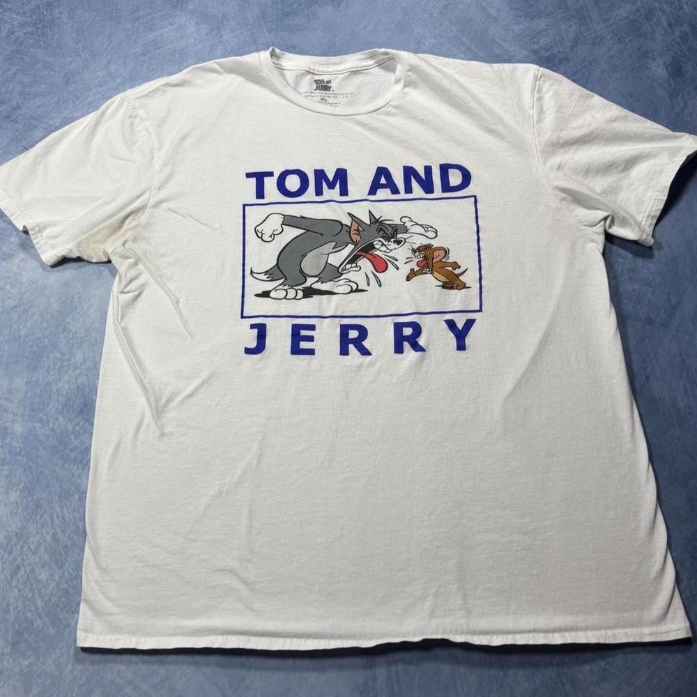 Tom and Jerry white cotton tee shirt